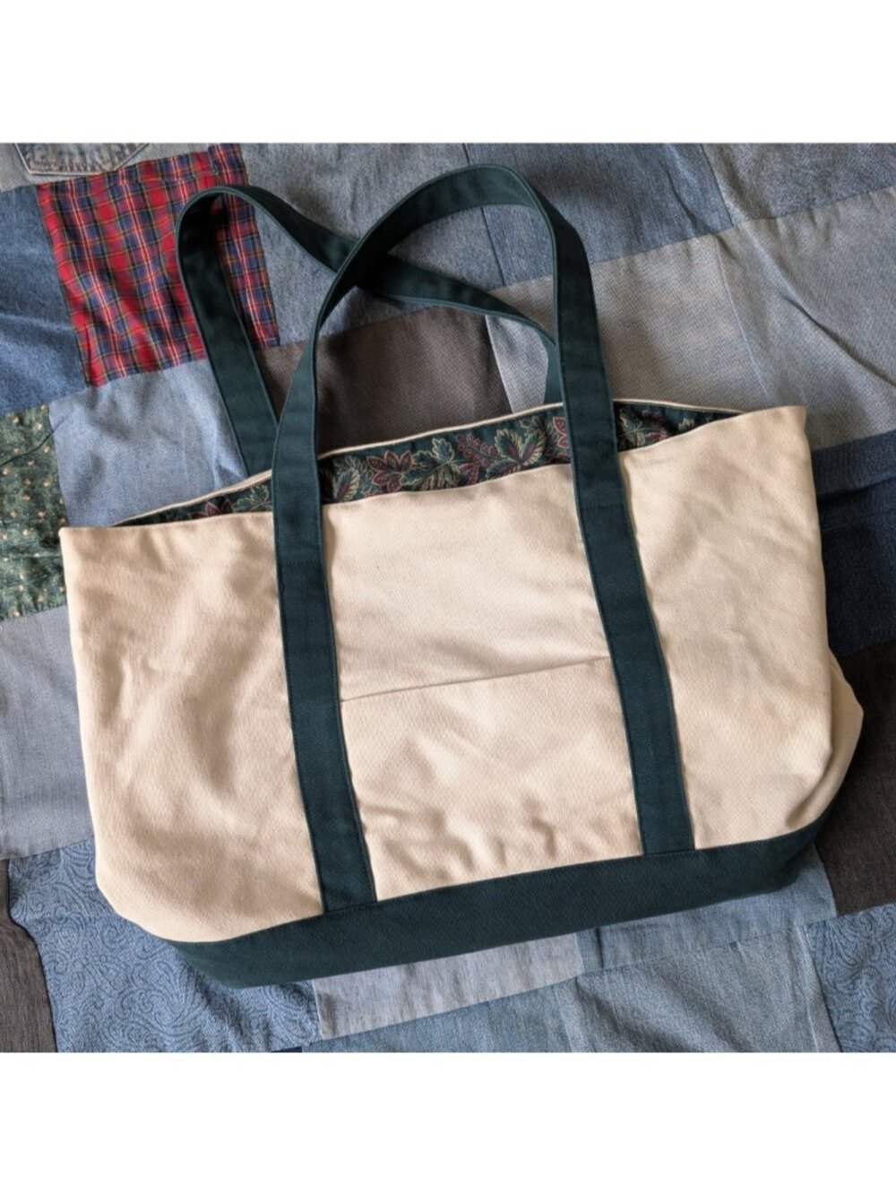 Vera Bradley Vintage 90s Boat Tote Style Canvas Two Handle Print Lined Bag RARE